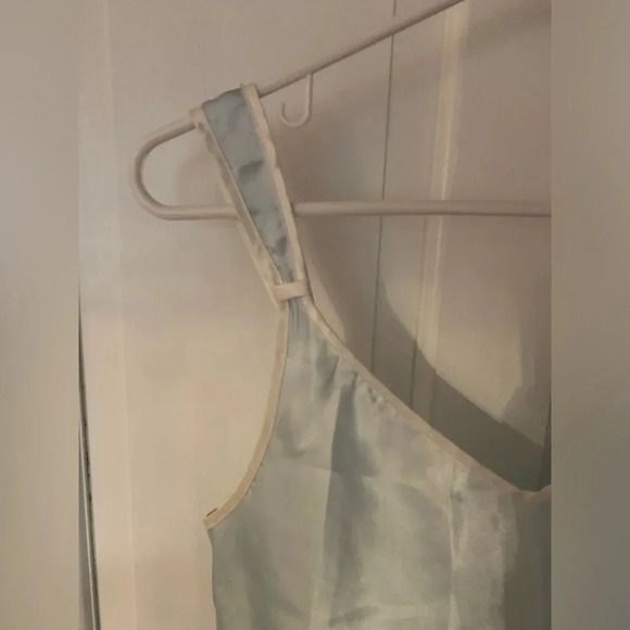 Vintage 90s Light Blue Oscar de la Renta Pink Label Silky Slip Size Small - Picture 2 of 6